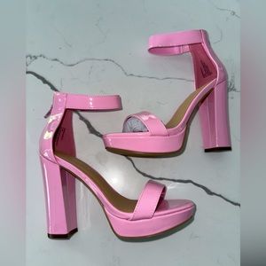 Madden Girl pink chunky platform heel